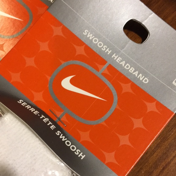 Nike Swoosh Headband head band sweatband X 3 white red men’s women’s terry cloth - Picture 4 of 5